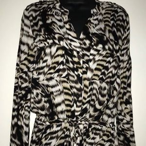 Calvin Klein Leopard Animal print Blouse Size XS